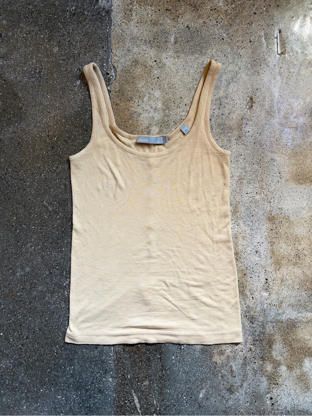 Vince Lightweight Ribbed Tank - Pale Yellow